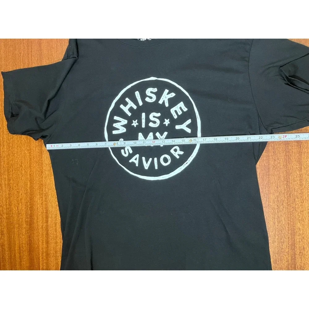 NWT Iron and Resin Mens Whiskey Is My Savior Graphic T-Shirt Black XXL‎ Casual